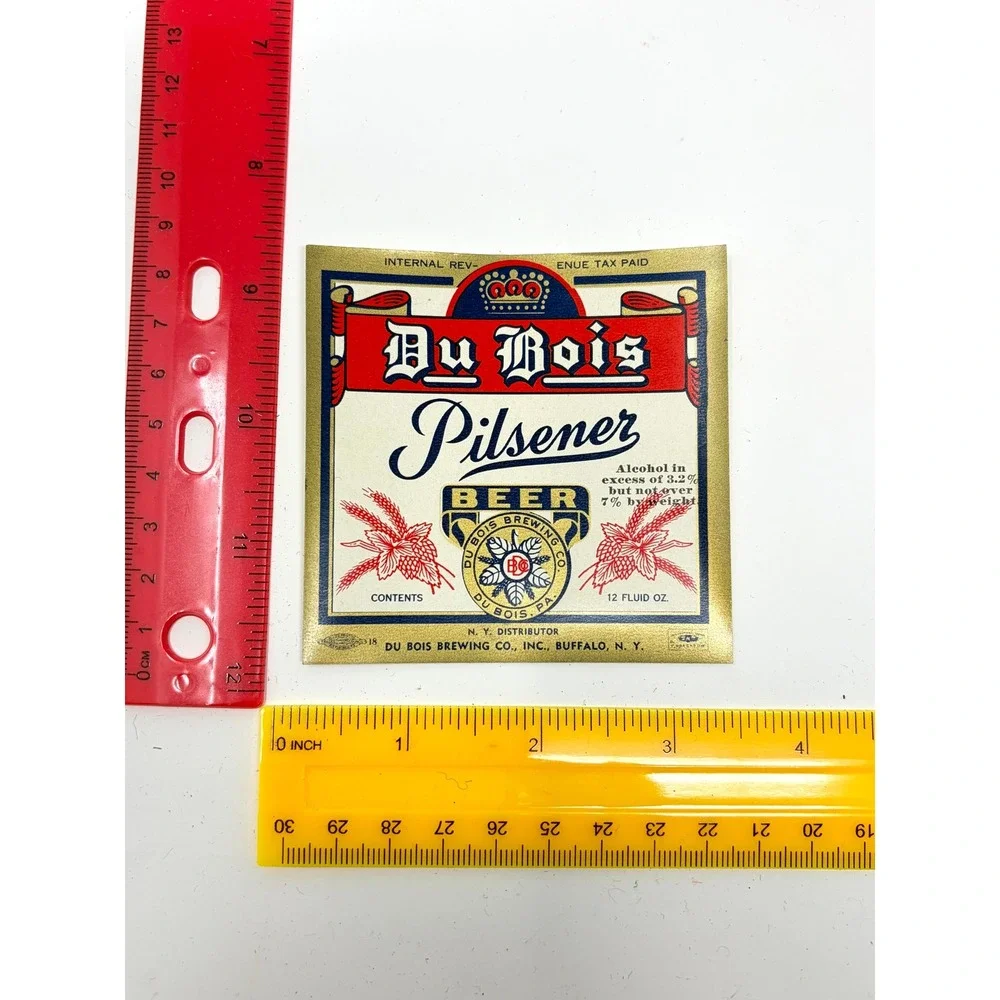 Lot of 5 Vintage Du Bois Pilsener Beer Labels IRTP Buffalo NY Du Bois Brewing